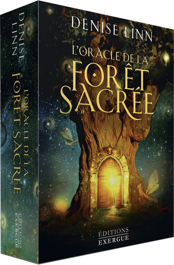 Illustration captivante de L'Oracle de la Forêt Sacrée, représentant les esprits de la forêt dans un majestueux paysage naturel.