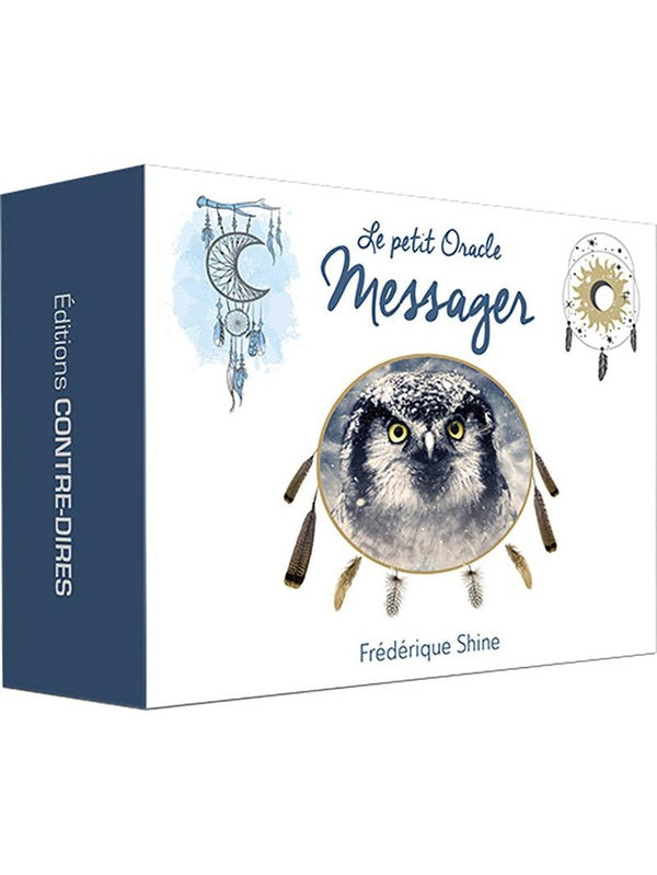 Coffret du Petit Oracle Messager dévoilant un design mystique, symbole de guidance spirituelle.