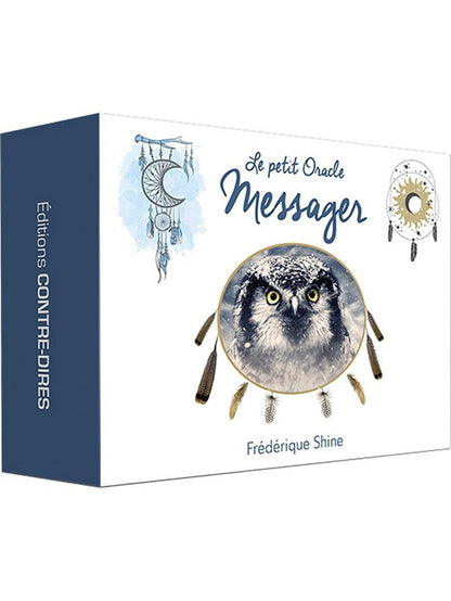 Coffret du Petit Oracle Messager dévoilant un design mystique, symbole de guidance spirituelle.