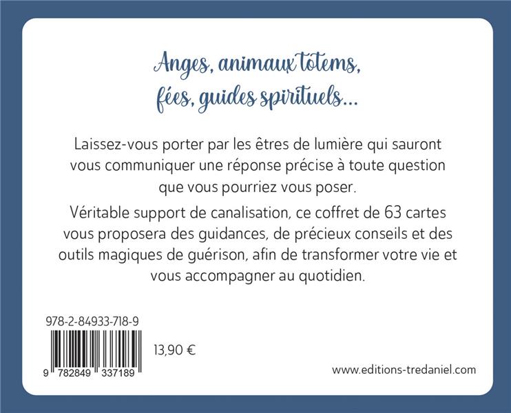 Cartes du Petit Oracle Messager illustrant des anges et animaux totems, outils de canalisation et de guérison.