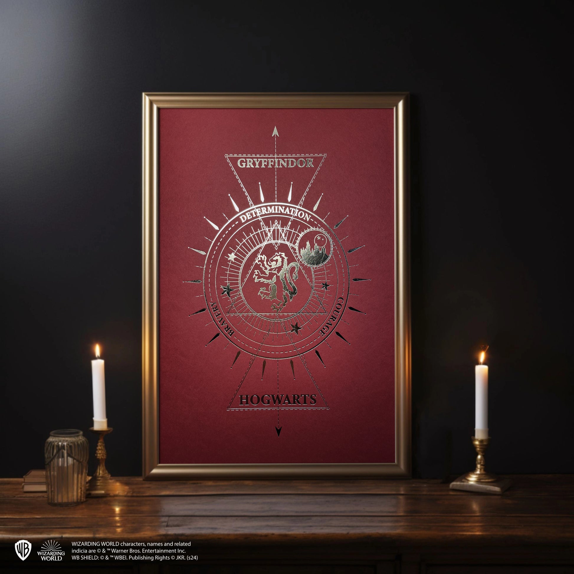 Affiche de collection Gryffondor - Harry Potter par Distrineo, dimensions 21 x 30 cm, idéale pour un cadeau magique.