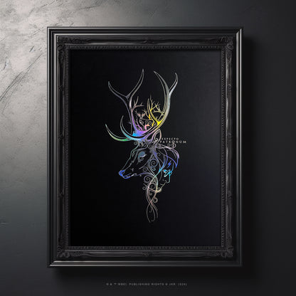 Image captivante de l'affiche de collection Patronum - Harry Potter illustrant les reflets magiques sous différents angles.