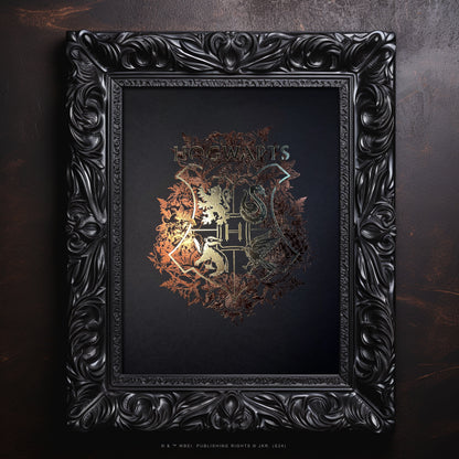 Aspect visuel de l'affiche de collection Poudlard - Harry Potter, réalisée en papier Colorplan Ebonny pour une durabilité élégante.