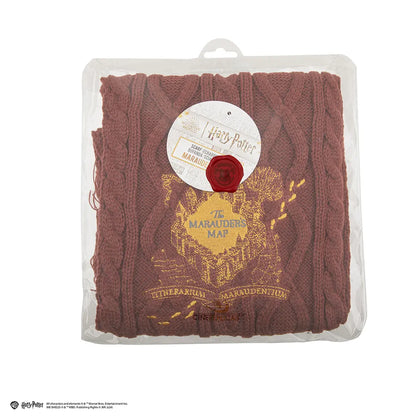 Écharpe Carte du Maraudeur - Harry Potter, accessoire élégant pour les fans de la saga magique, aux motifs emblématiques de la carte.