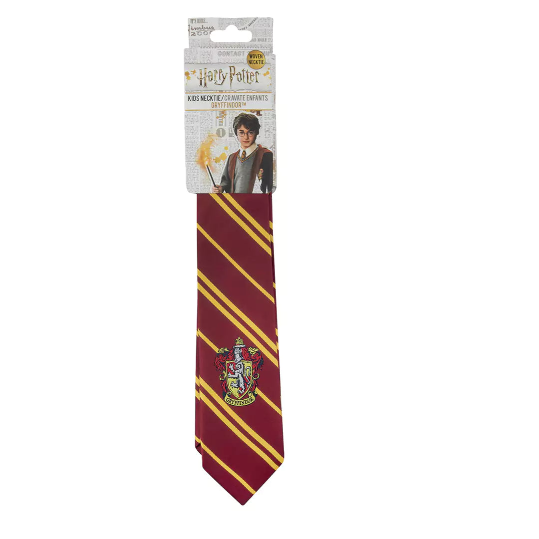 Détails de la Cravate Kid Gryffondor - Logo tissé - Harry Potter, confectionnée en microfibre de haute qualité, idéale pour les petites filles et garçons.