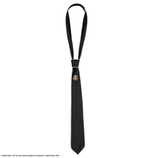Cravate deluxe Nevermore Academy avec pin's - Wednesday