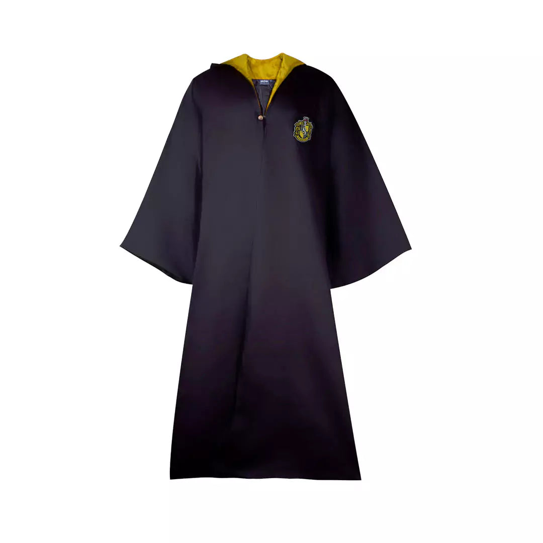 Robe de Sorcier KIDS - Poufsouffle - Harry Potter, une tenue magique pour petits sorciers avec capuche pointue et écusson officiel.