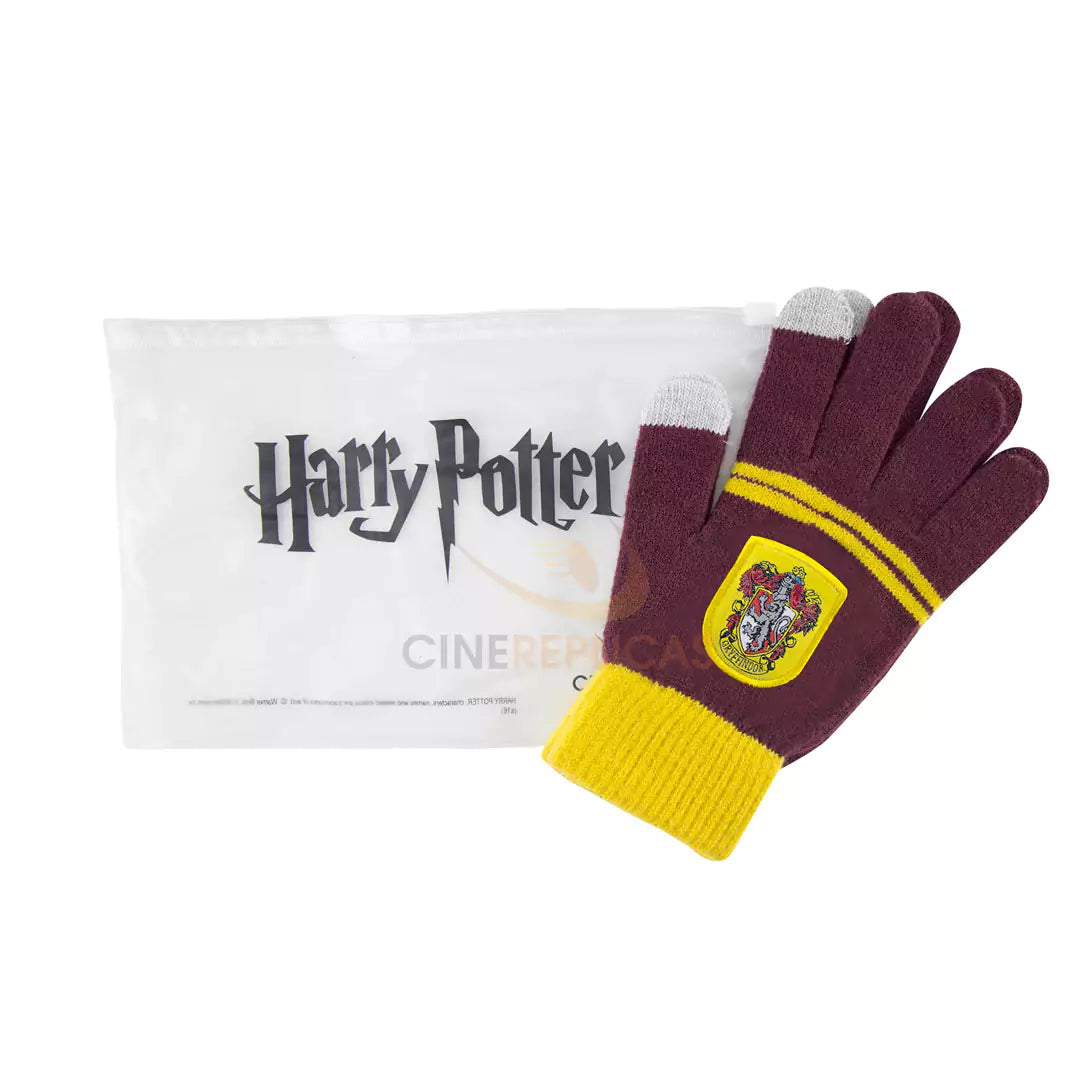 Gants tactiles Gryffondor pourpre et or - Harry Potter, stylés et pratiques, parfaits pour les fans de la saga.