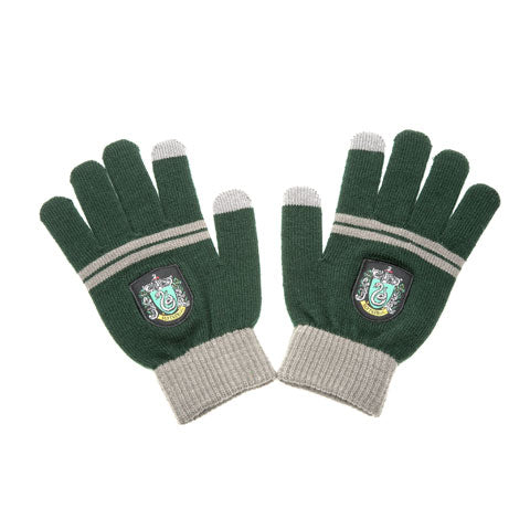 Gants tactiles Serpentard Harry Potter, accessoires stylisés pour les fans de la maison mystérieuse de Poudlard, parfaits pour rester connecté tout en étant élégant.