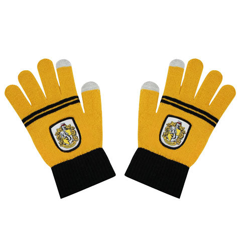 Gants tactiles de la Maison Poufsouffle Harry Potter, parfaits pour les fans souhaitant allier confort et magie tout en utilisant leurs appareils mobiles.