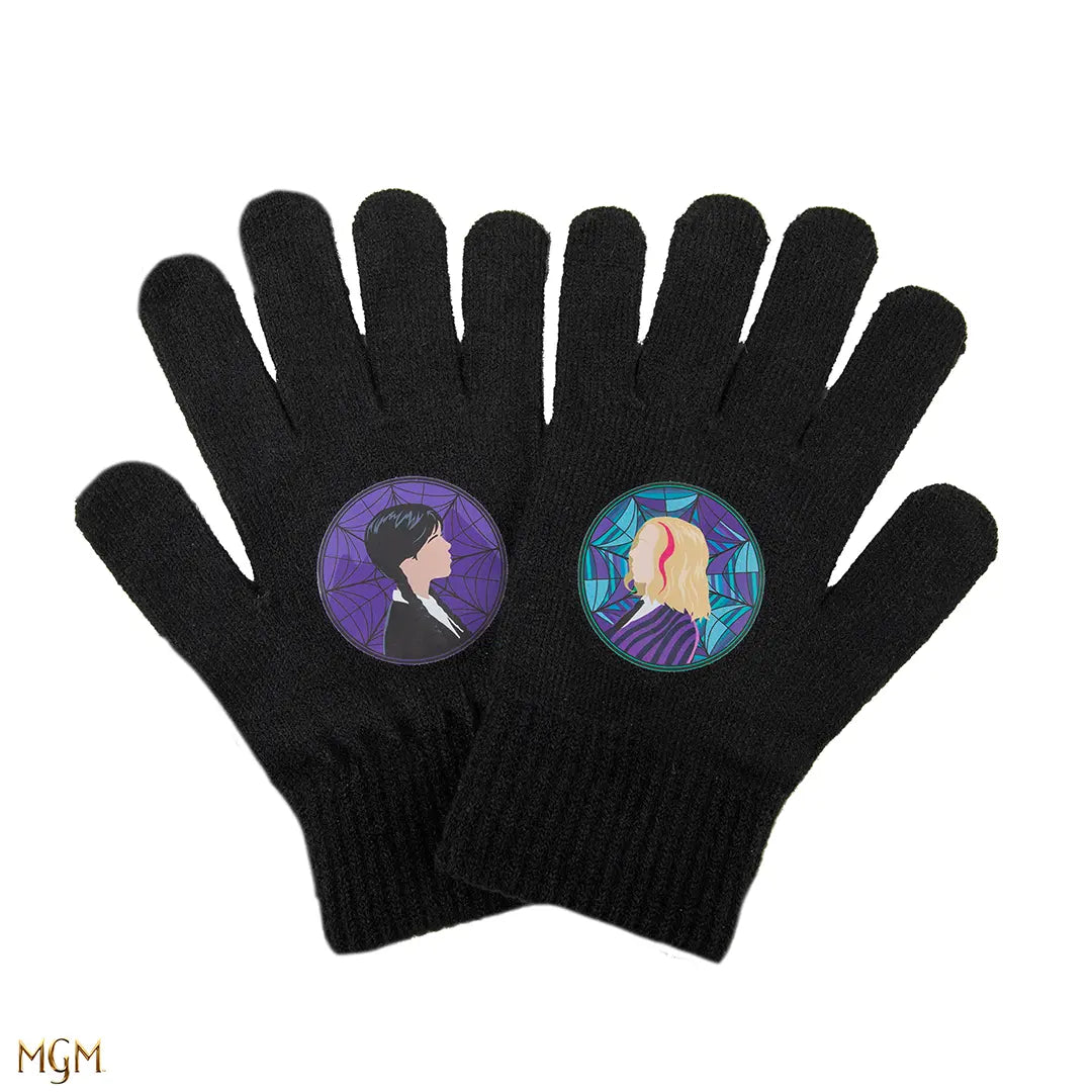 Gants Holiday Capsule - Wednesday posés élégamment sur une surface, soulignant leur design raffiné et leur qualité supérieure.