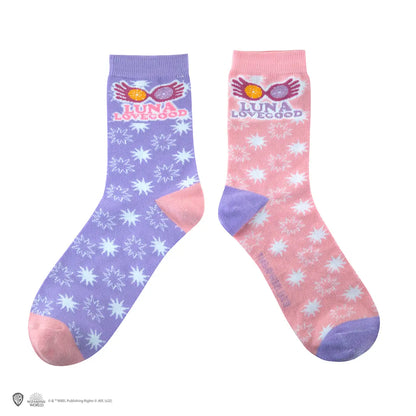 Lot de 3 paires de chaussettes Luna Lovegood, confortables et stylées, parfaites pour afficher votre passion pour Harry Potter.