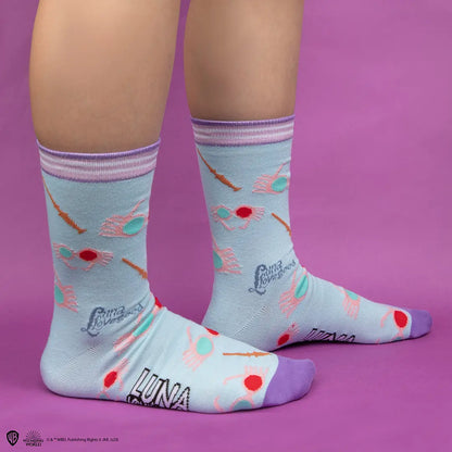 Merveilleuses chaussettes Luna Lovegood - Lot de 3 paires, apportant une touche de magie à votre garde-robe Harry Potter.