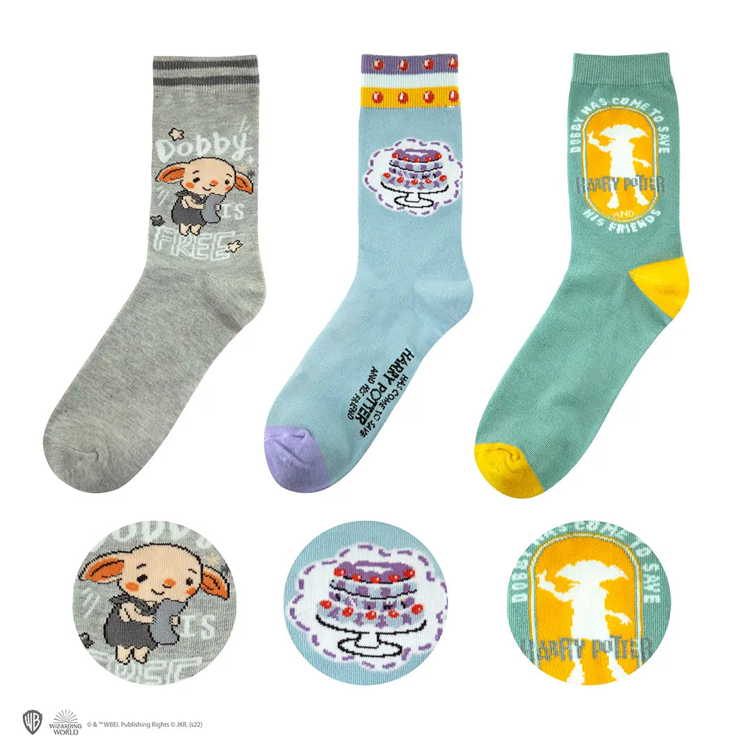 Chaussettes Dobby - Harry Potter : Lot de 3 paires pour ajouter une touche magique à votre style quotidien.