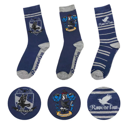 Lot de 3 paires de chaussettes Serdaigle - Du 35 au 45 - Harry Potter, parfaites pour montrer votre appartenance à la maison Serdaigle.
