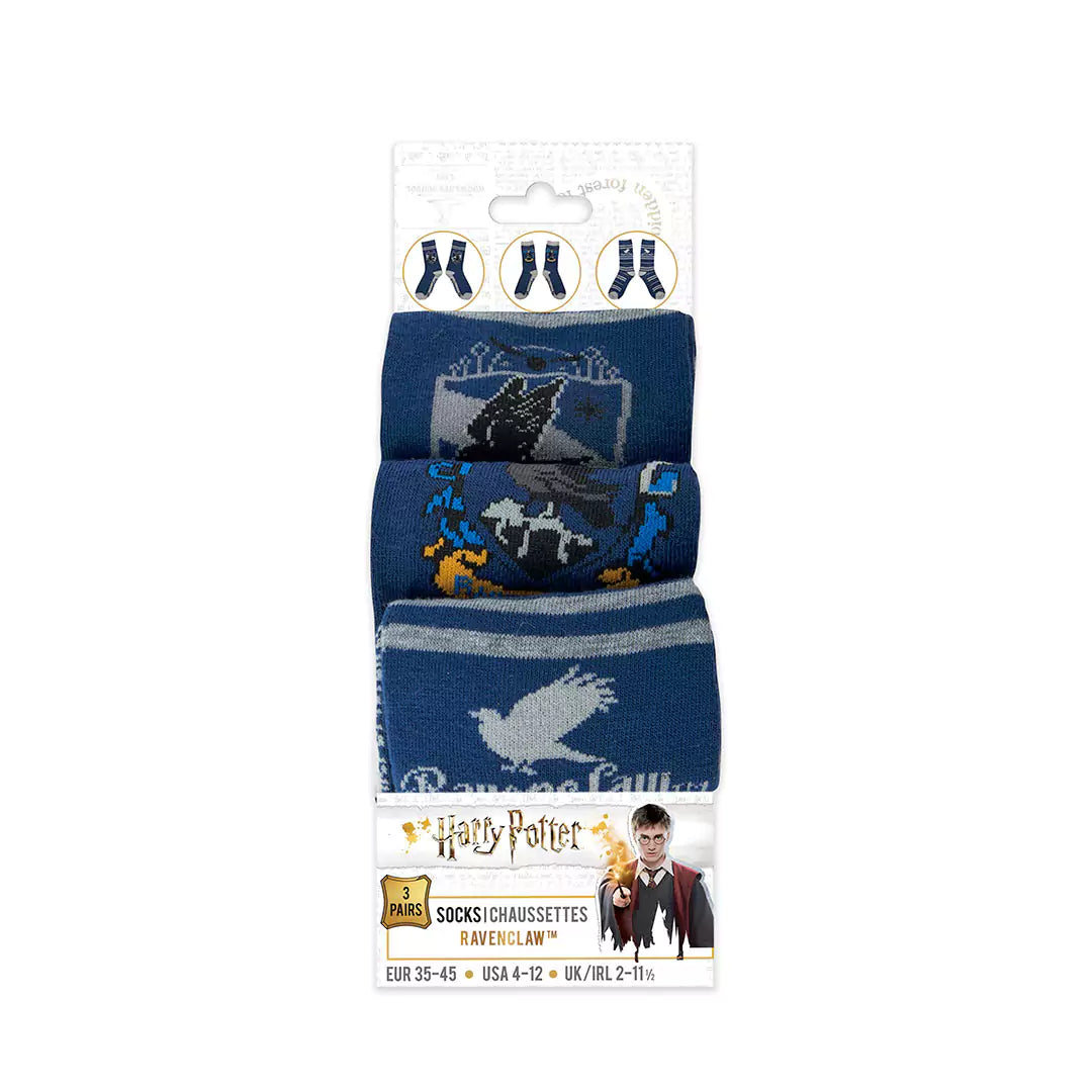 Design élégant des chaussettes Serdaigle - Lot de 3 paires - Du 35 au 45 - Harry Potter, alliant confort et style pour tous les fans.