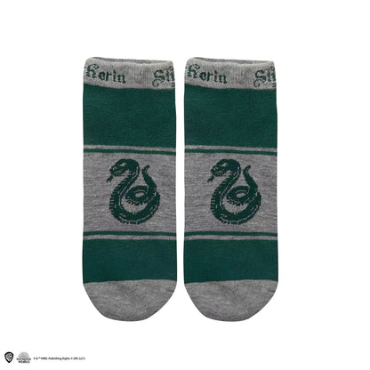 Lot de 3 paires de chaussettes courtes Serpentard - Harry Potter, avec une taille unique convenant à toute la famille.