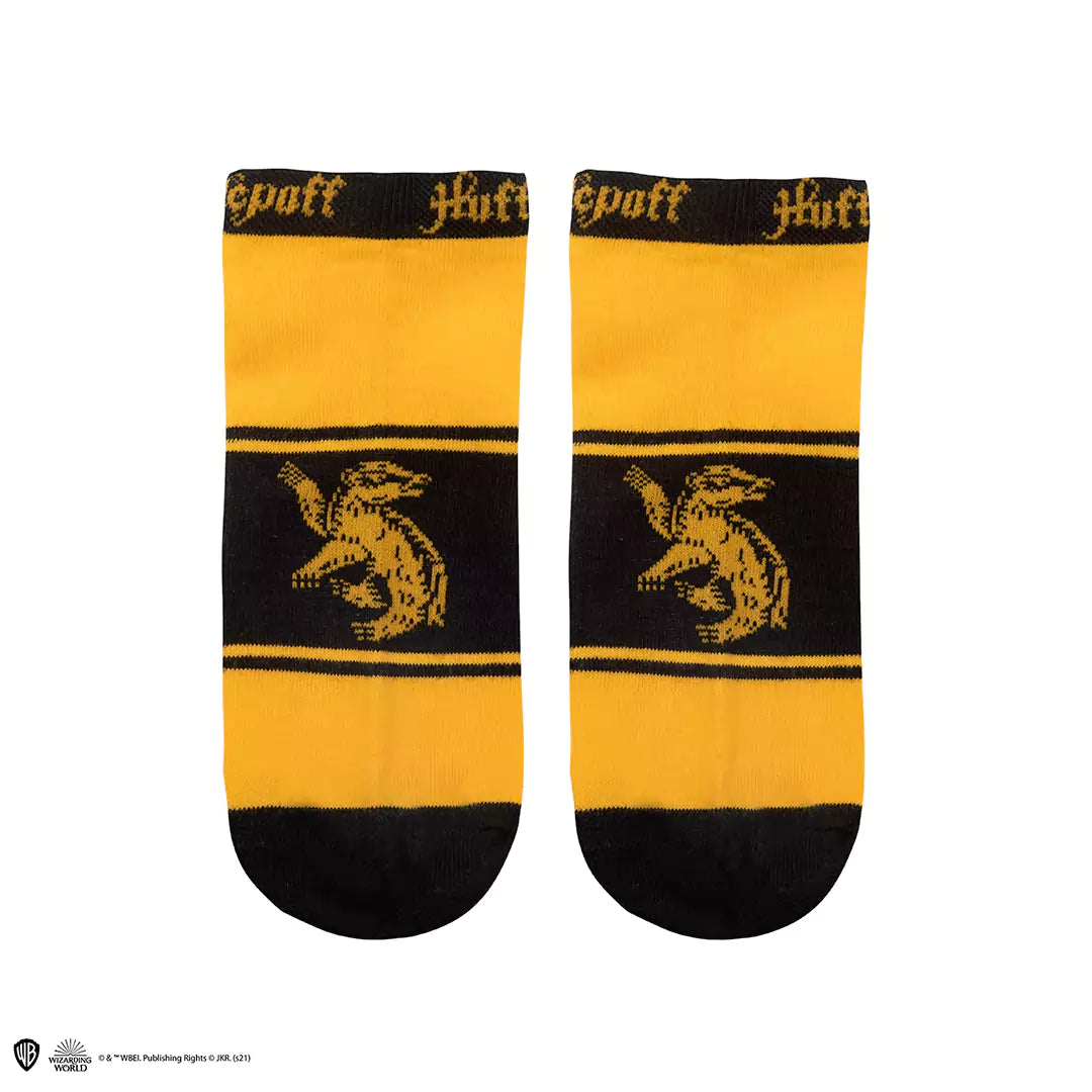 Lot de 3 paires de chaussettes courtes Poufsouffle - Harry Potter : chaussettes idéales pour les cosplay et montrer sa fierté Poufsouffle à chaque pas.