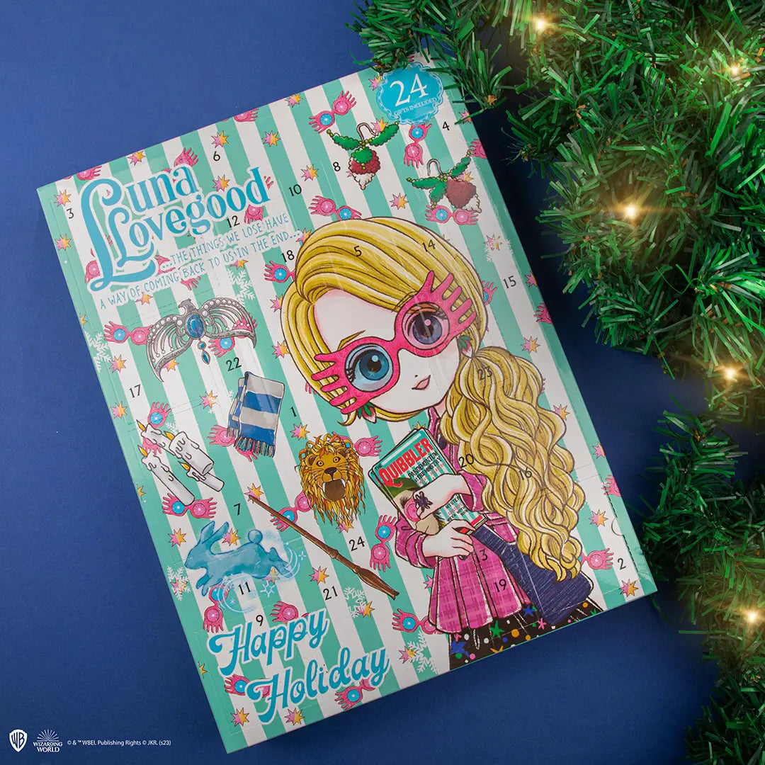 Détails colorés du Calendrier de l’avent Luna Lovegood de Distrineo, une aventure magique pour les sorciers en herbe.