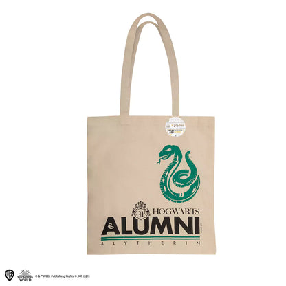 Sac fourre-tout Alumni Serpentard Harry Potter, en coton de haute qualité, idéal pour transporter vos essentiels tout en affichant votre loyauté envers la maison Serpentard.