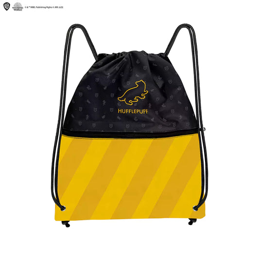 Sac à cordon Poufsouffle - Harry Potter, un accessoire élégant et pratique pour les fans de magie, illustrant la loyauté envers la maison Poufsouffle.