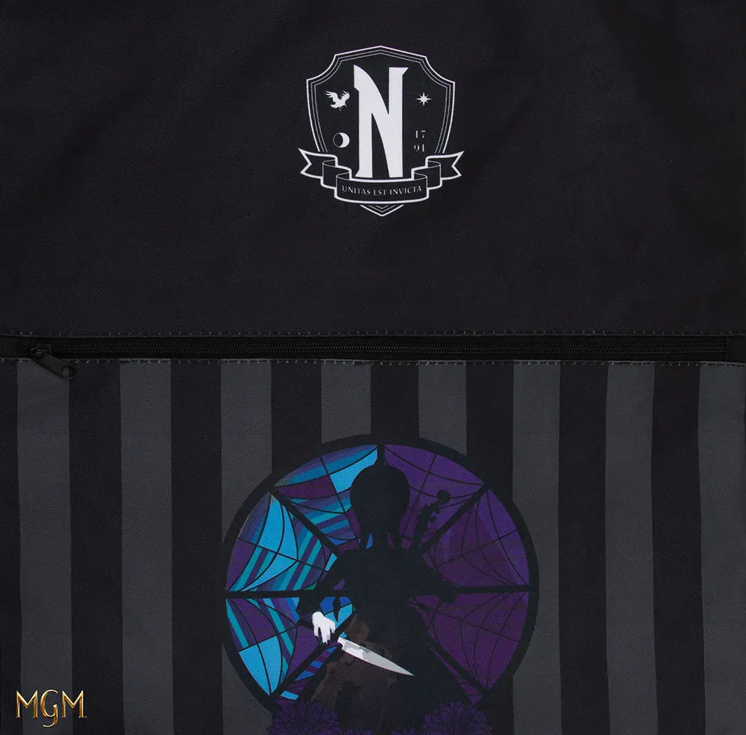 Sac à cordon Wednesday et violoncelle - Un accessoire élégant et pratique pour les passionnés de musique.