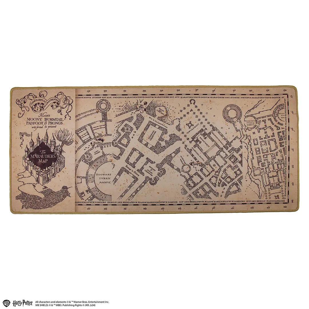 Tapis de bureau carte du Maraudeur - Harry Potter, un accessoire élégant transformant votre espace de travail avec une surface douce et artistique.