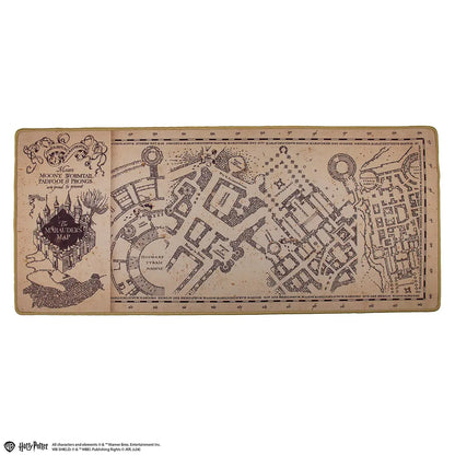 Tapis de bureau carte du Maraudeur - Harry Potter, un accessoire élégant transformant votre espace de travail avec une surface douce et artistique.