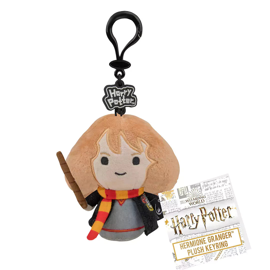 Porte-clés peluche Hermione Granger, accessoire magique pour fans de Harry Potter, design adorable et coloré.