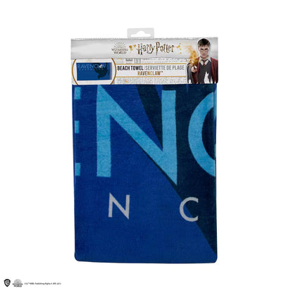 Serviette de plage Serdaigle - Harry Potter, en 100% coton, idéale pour la plage et la piscine, avec les couleurs de la maison Serdaigle.