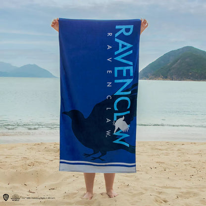 Détails de la Serviette de plage Serdaigle - Harry Potter, grande taille de 70x140 cm, parfaite pour les fans de la saga, offrant confort et style.