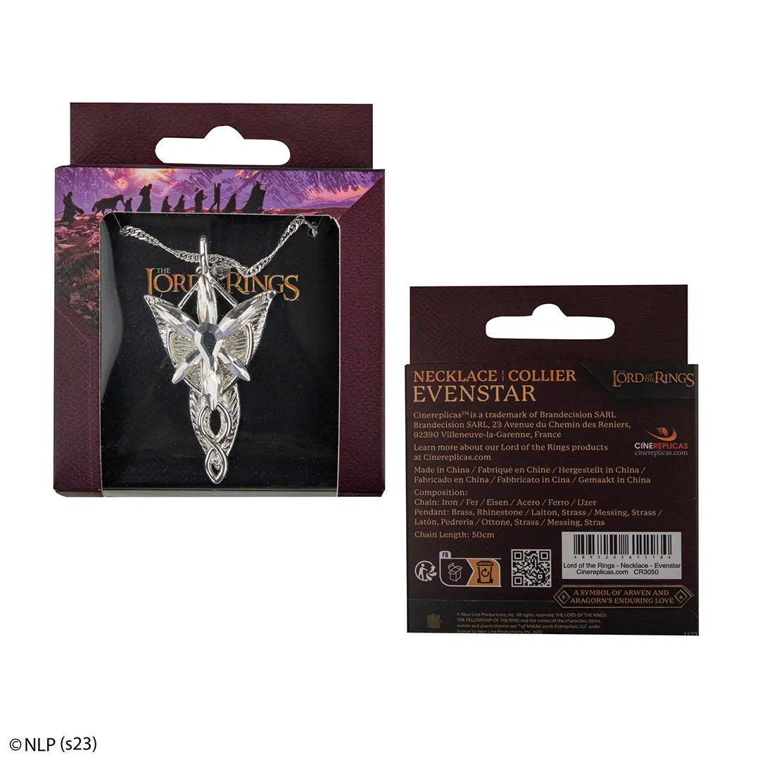Pendentif Étoile du soir - Le Seigneur des Anneaux porté en style chic, ajoutant une touche d'enchantement à toute tenue.