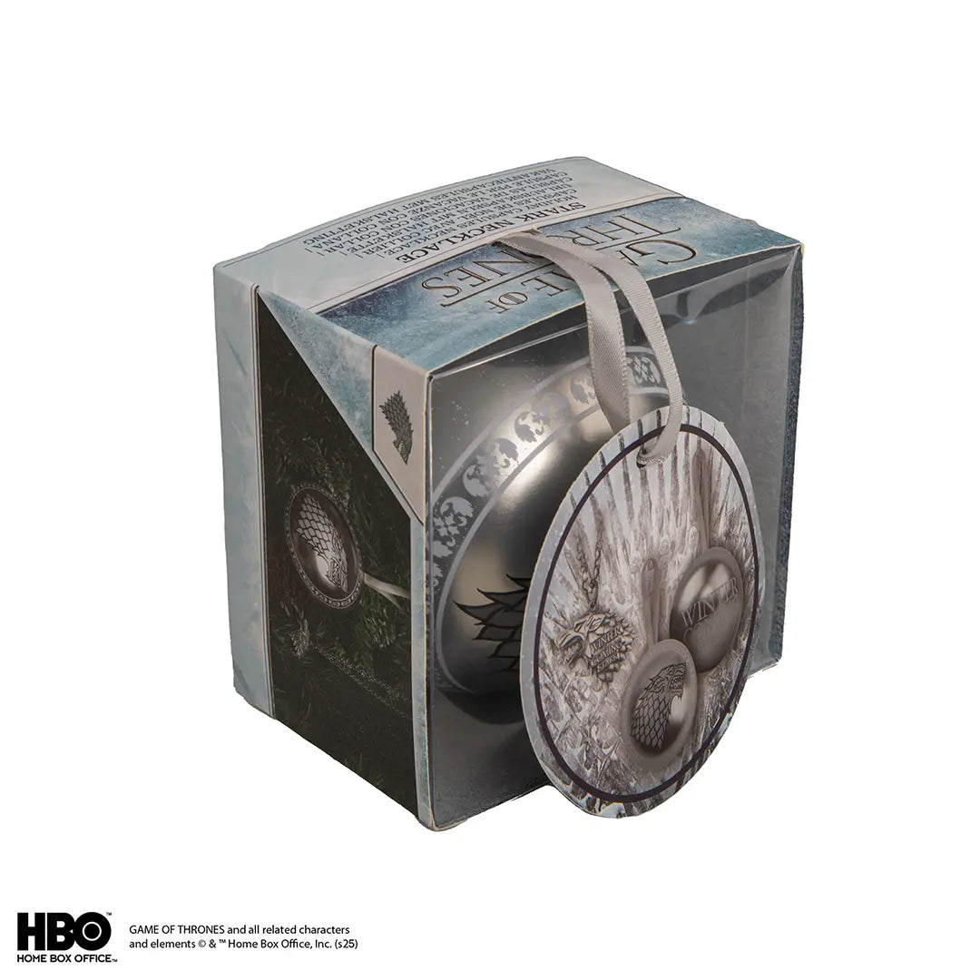 Collier Stark inspiré de Game of Thrones - Un bijou majestueux représentant le blason des Stark, symbole de loyauté et d'élégance, idéal pour les fans de la saga épique.