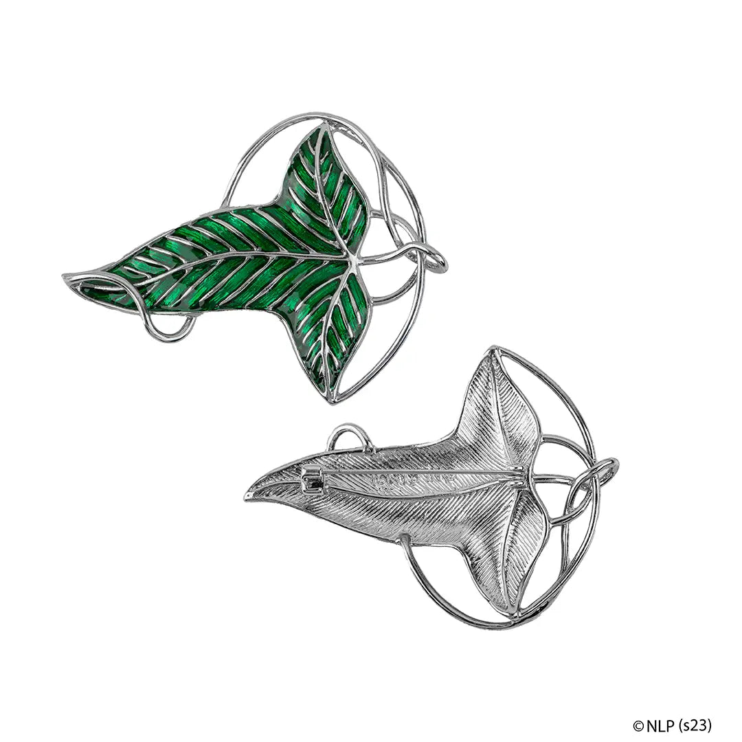 Broche Feuille de la Lorien - Le Seigneur des Anneaux, un bijou élégant en laiton de haute qualité, représentant la beauté de la nature de la Terre du Milieu.