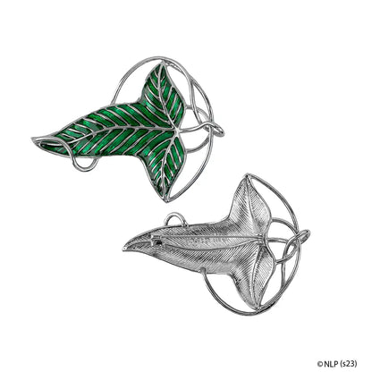 Broche Feuille de la Lorien - Le Seigneur des Anneaux, un bijou élégant en laiton de haute qualité, représentant la beauté de la nature de la Terre du Milieu.