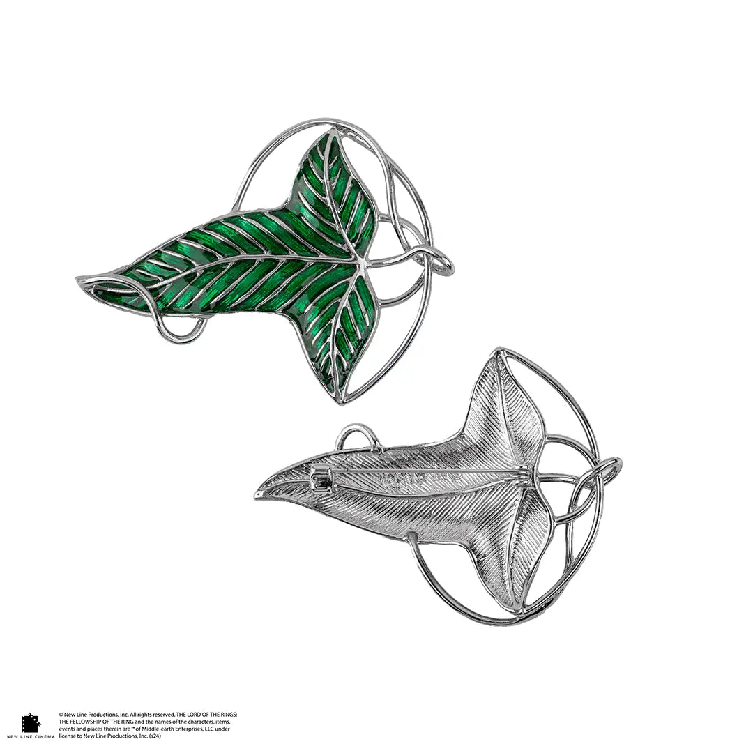 Détail fascinant du Broche de la Lorien - Le Seigneur des Anneaux, évoquant l'esthétique de Lothlórien, idéal pour toute collection.