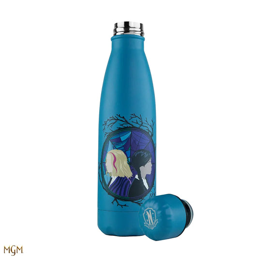Bouteille isotherme 500ml Wednesday et Enid - Une œuvre d'art intrigante inspirée de la série, parfaite pour afficher votre style gothique.