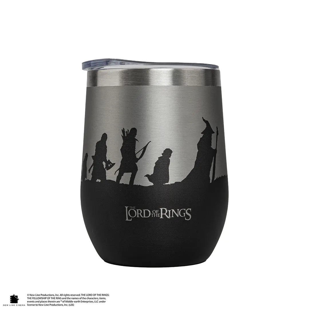 Mug de voyage isotherme La Communauté de l’anneau - Seigneur des anneaux, design élégant inspiré par l'univers de Tolkien pour garder vos boissons à température.