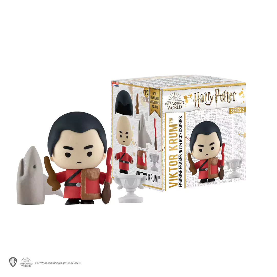 Figurine Gomee de Viktor Krum, emblématique personnage de Harry Potter, en gomme durable, mesurant environ 6 cm, parfaite pour les collectionneurs.