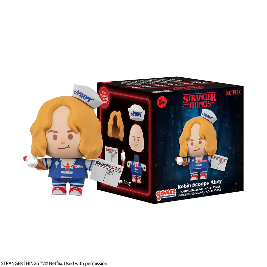 Figurine Gomee - Stranger Things, une figurine colorée en gomme à assembler, représentant un personnage iconique de la série, parfaite pour les fans.