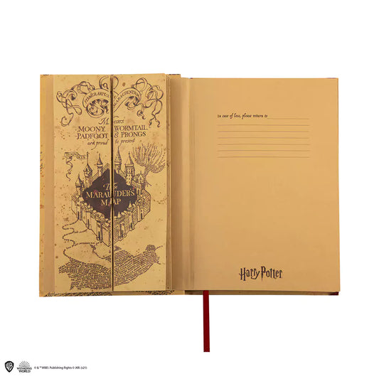 Carnet et petite réplique carte du Maraudeur inclus - Harry Potter, un carnet de 15 x 21 cm parfait pour les fans de sorcellerie.