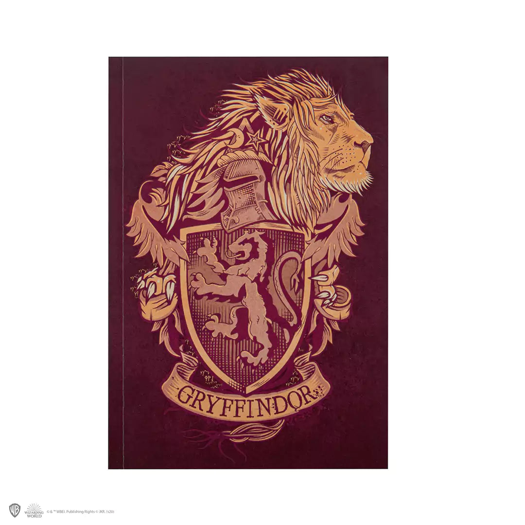 Carnet Gryffondor 120 pages - Harry Potter, un magnifique carnet illustré avec le blason de Gryffondor, idéal pour capturer la magie des idées et des pensées.