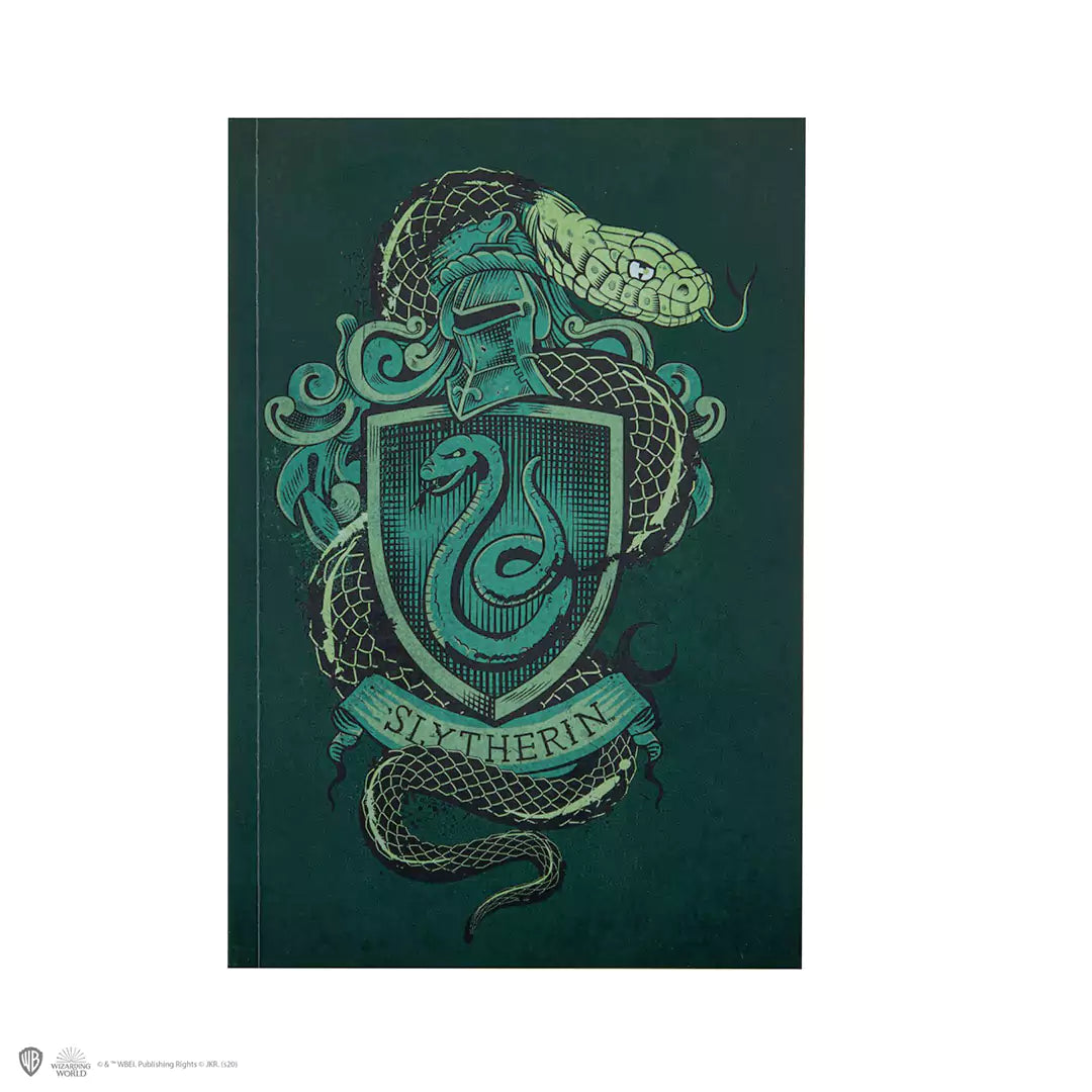 Carnet Serpentard 120 pages - Harry Potter avec un design emblématique de la maison Serpentard, idéal pour les passionnés de la saga.