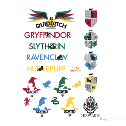 Ensemble de 55 stickers Harry Potter sur fond magique, mettant en avant des personnages emblématiques tels que Harry, Hermione et Ron, parfait pour tous les fans de la saga.