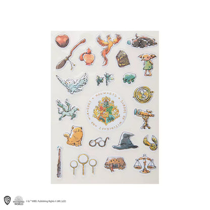 Stickers en mousse - Items de Poudlard - Harry Potter, représentant des éléments emblématiques de la saga, idéaux pour personnaliser vos créations.