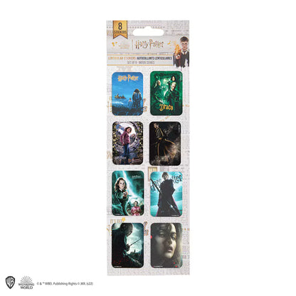 Stickers lenticulaires Harry Potter capturant des personnages emblématiques et créatures fantastiques en 3D, idéale pour personnaliser vos objets avec une touche magique.