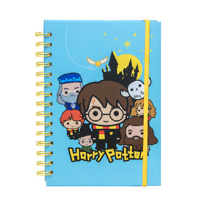 Carnet à spirales Harry Potter Kawaii avec un design mignon, parfait pour les fans de magie et d'Harry Potter.