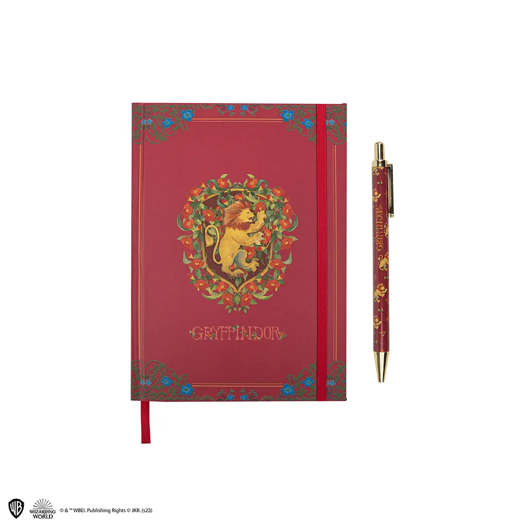 Carnet deluxe et stylo Gryffondor - Harry Potter avec des détails élégants et les couleurs emblématiques de Gryffondor, parfait pour écrire vos aventures magiques.