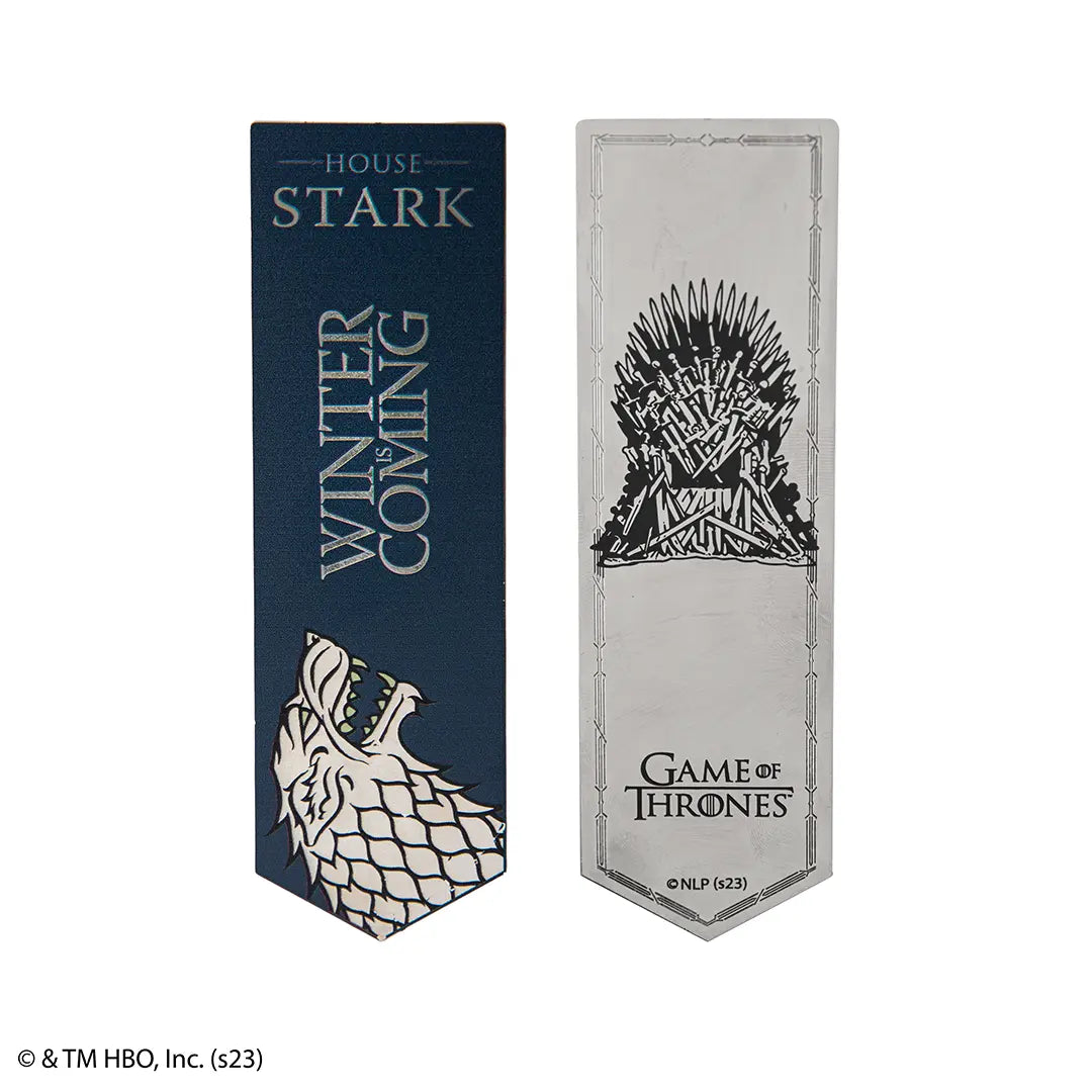 Marque-page métal Stark - Game of Thrones avec un design gravé du loup-garou emblématique, un accessoire incontournable pour les fans de la série.