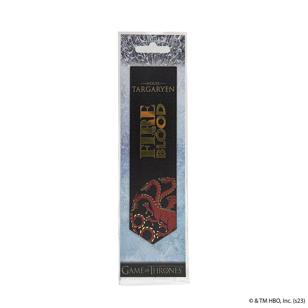 Marque-page métal Targaryen Game of Thrones, parfait pour ajouter une touche magique à chaque page de vos livres favoris.
